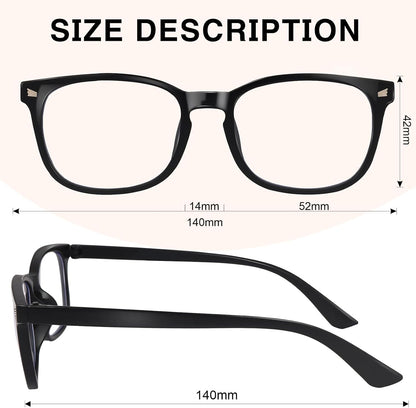 Blue Light Glasses for Women and Men, 99% UV Blocking Square Frame