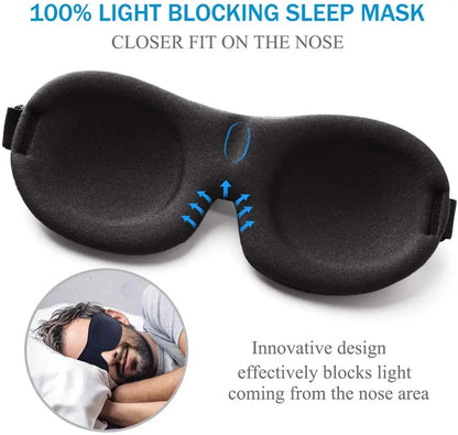 Upgraded Sleep Mask 3D Contoured Blackout Eye Mask for Sleeping with Adjustable Strap Soft Night Blindfold Eye Shades for Naps